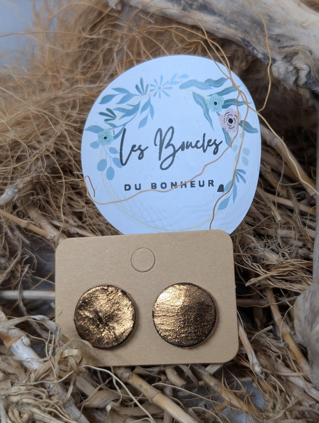 Boucles d&#039;oreilles puces bronze pu086