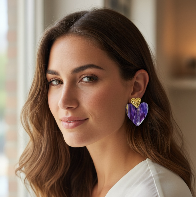 Boucle cœur résine 