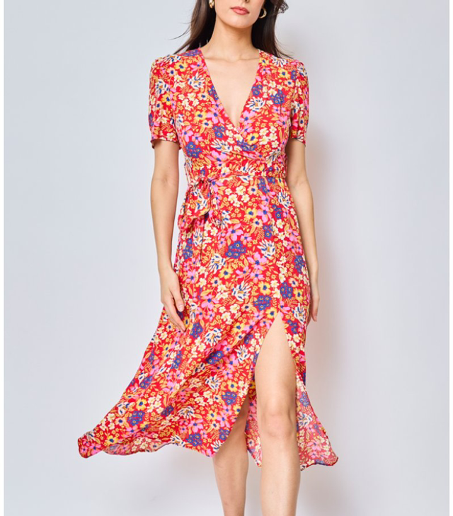 77-3. Robe longue imprimée fleurie