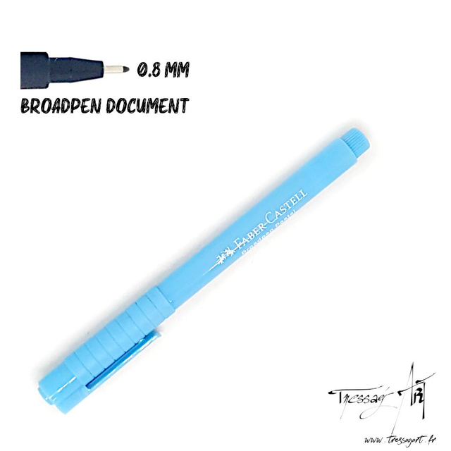 FABER CASTELL - STYLO FEUTRE BROADPEN DOCUMENT 0,8MM PASTEL BLEU CLAIR - FB021458
