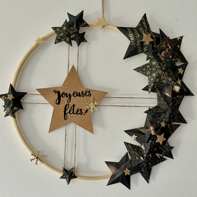 Cercle avec Etoiles en relief + corde 