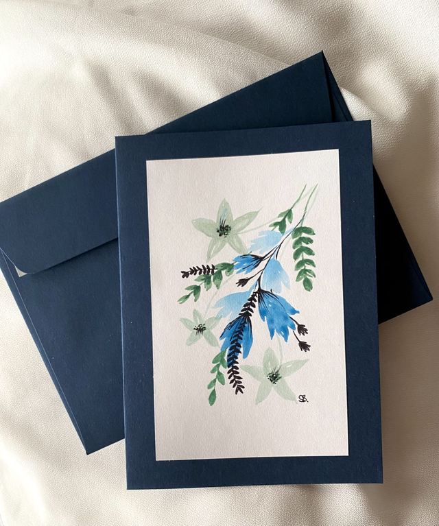 Doppelkarte - Flüsterndes blau