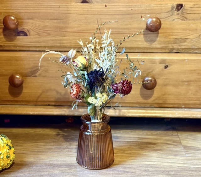 everlasting bright autumn tones dried flower bouquet 
