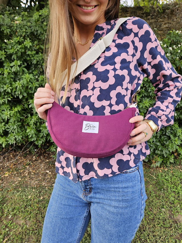 Sac demi lune violet