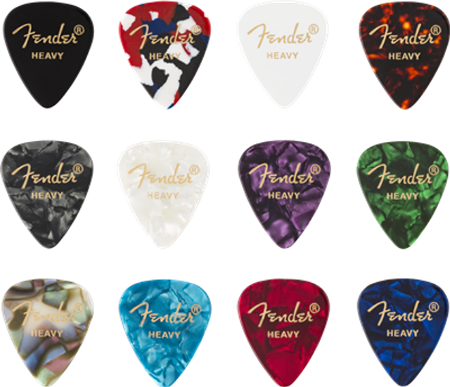 FENDER 351 EXTRA HEAVY COLOUR MEDLEY PICKS X 12