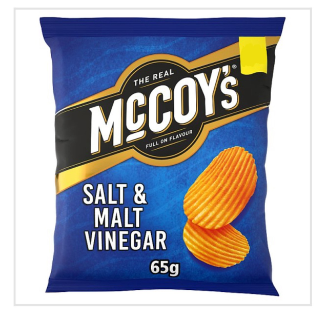 McCoy's Salt &amp; Malt Vinegar Sharing Crisps 65g