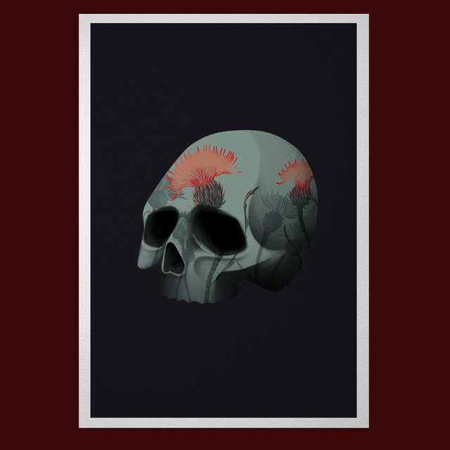 Crâne imprimé Chardons