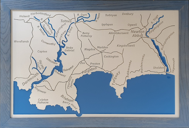 Engraving of the coast from the Dart River to the Teign estuary