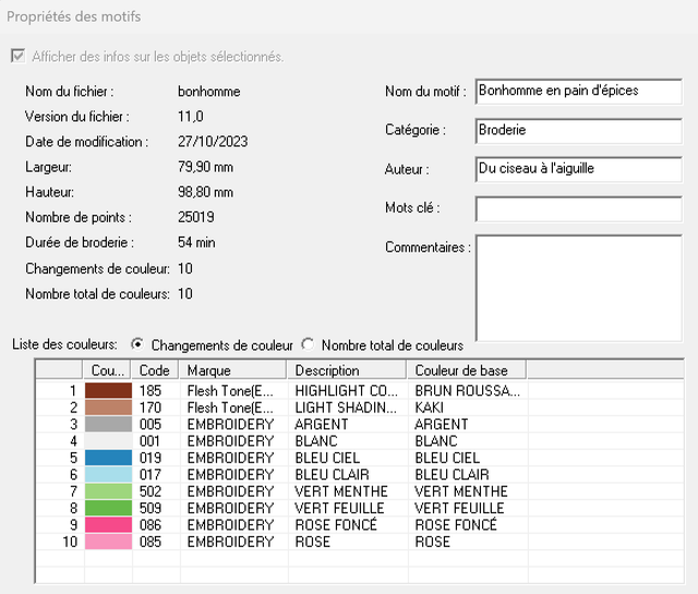 fichier broderie "Bonhomme en pain d'épices