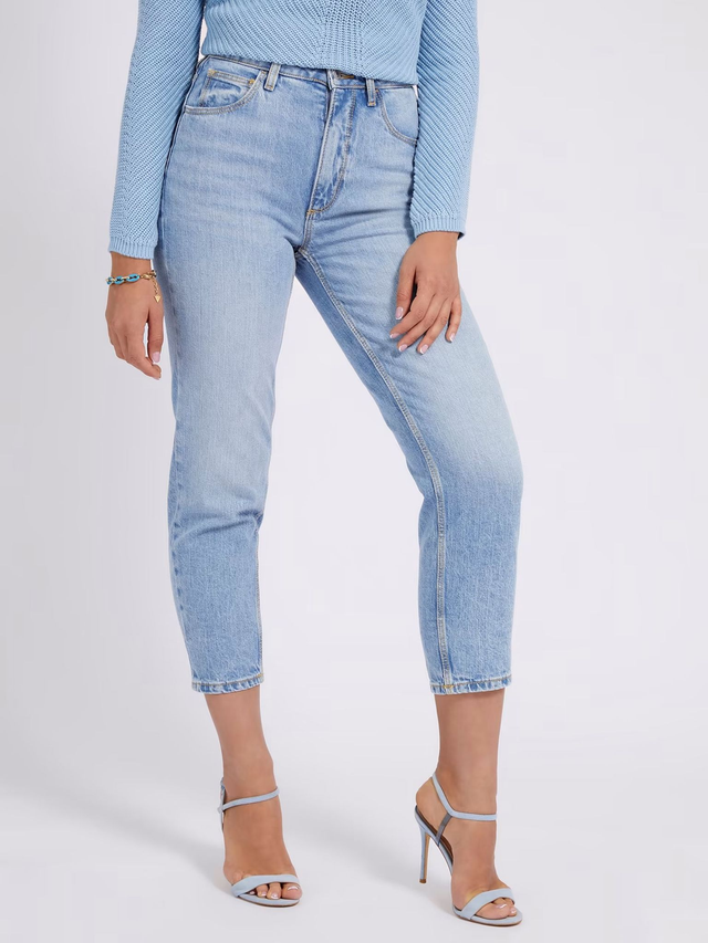 44263553 - Jeans Guess Donna Mom Fit- vita alta- gamba dritta- denim used- stile urbano-