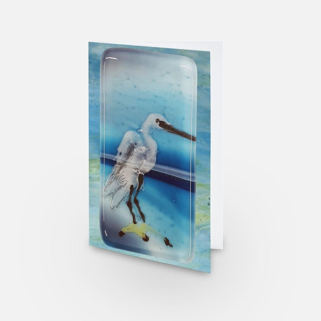 Egret bird artwork greeting card 