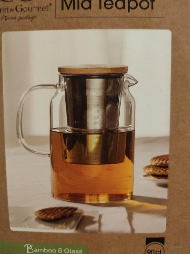 Théière verre/inox 90 cl