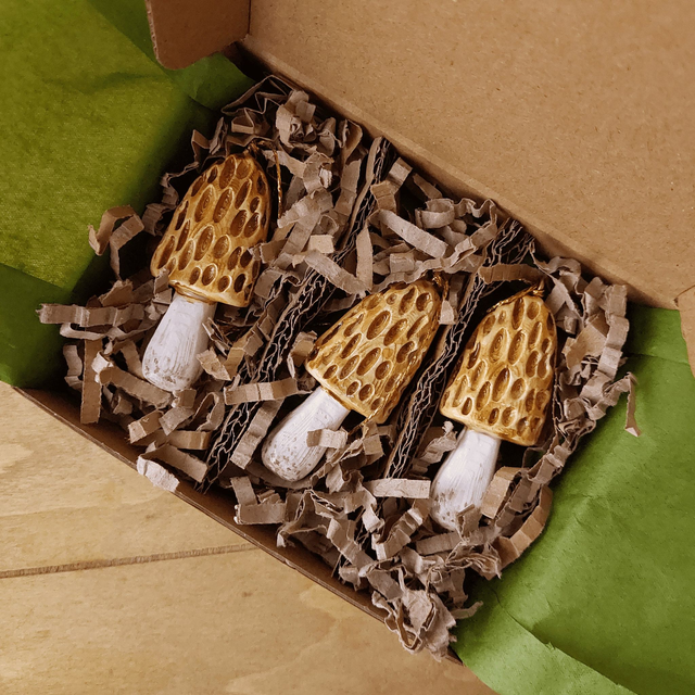 Morel Clay Mushroom Decorations Spring - Fungus Mushroom Ornaments Autumn- Air dry clay ornaments