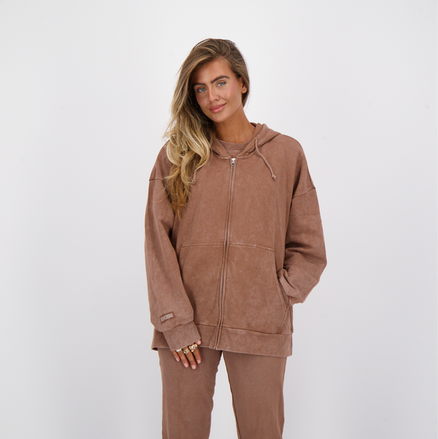 Reinders Cardigan Vintage Wash Cacao