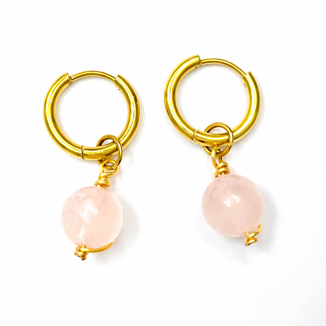 Créoles Quartz Rose 