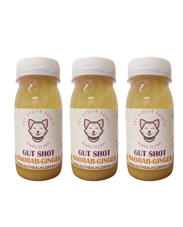 Happy Tummy Gut Shots Trio Pack ++ 120ml x 3 ++ Baobab-Ginger