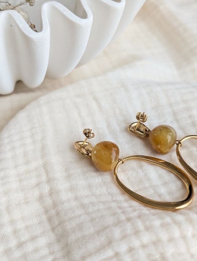 Boucles d'oreilles PAULE écru