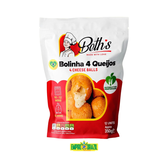 Mini Bolinha de 4 Queijo Frita e Congelada / Fried and Frozen 4 Cheese Croquette BETH'S 12units