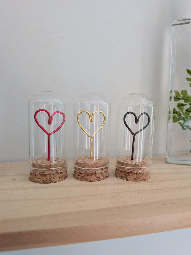 Cœur sous mini cloche