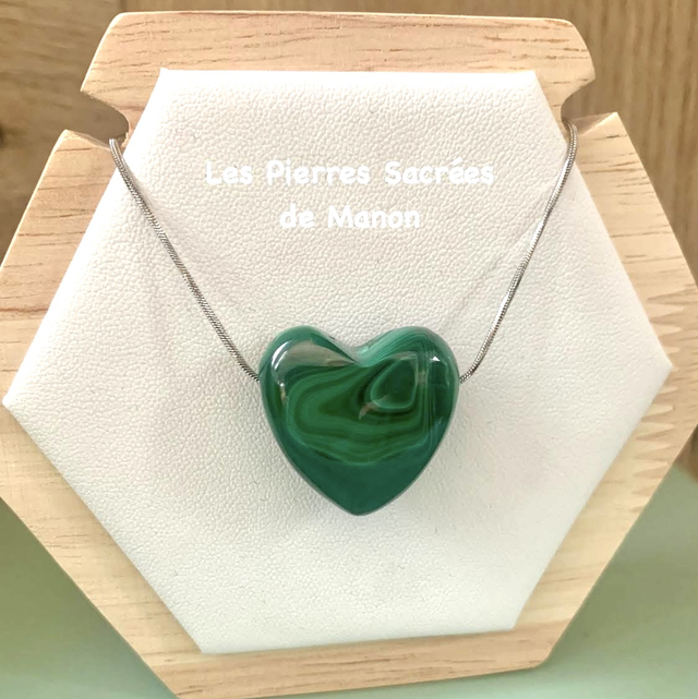 Collier Malachite coeur
