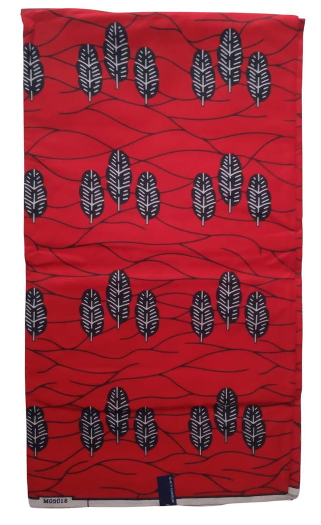 "Feuilles de Vie" Tissu Wax Africain – 6 Yards (≈ 5,48 m) – Qualité Supérieure