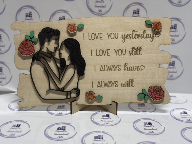 Valentines/love wooden plaque.
