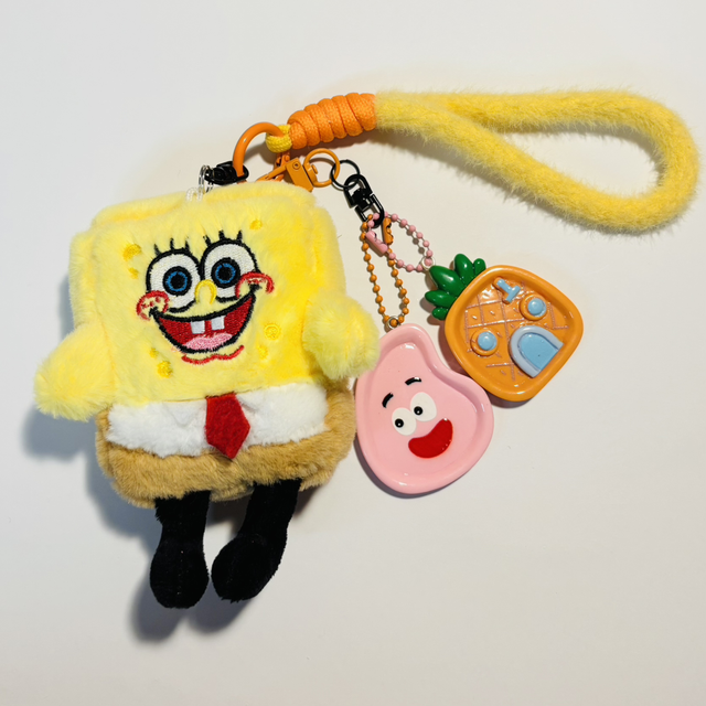 SpongeBob inspired plush pendant with additional removable keychain Design 2