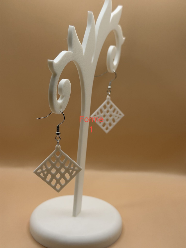 Boucles d'oreilles Géométrique - Losange -Triangle - Goutte -  Attaches Crochet inox