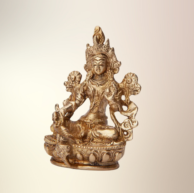 Grøn Tara i messing
