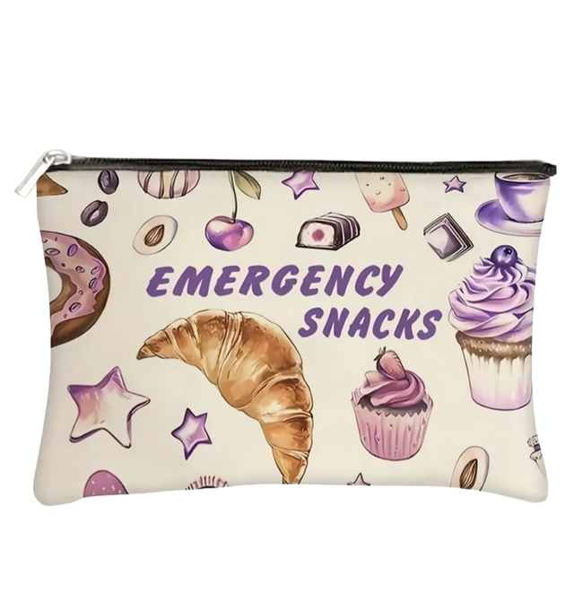 Aufbewahrungstasche mit Reißverschluss in "Emergency Snacks" Design Nr. 7