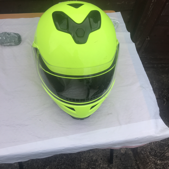 Sold - Green Motorcycle Helmet - M49