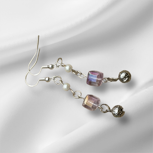 Crystal and Pearl drop earrings