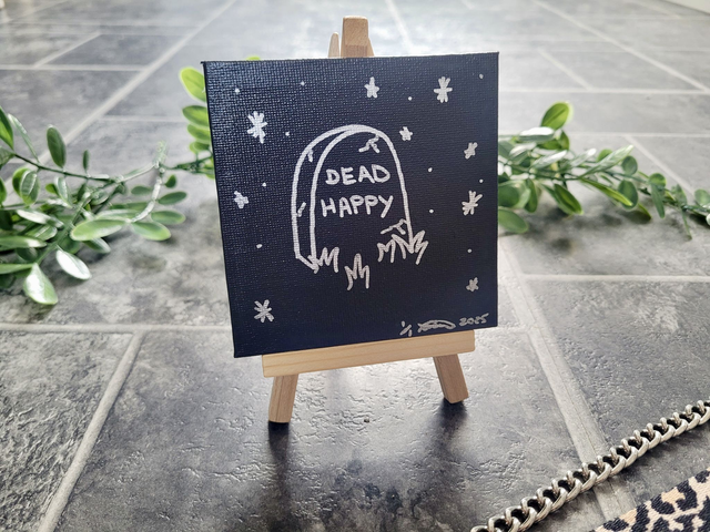 Original Mini Canvas Painting – Dead Happy Grave