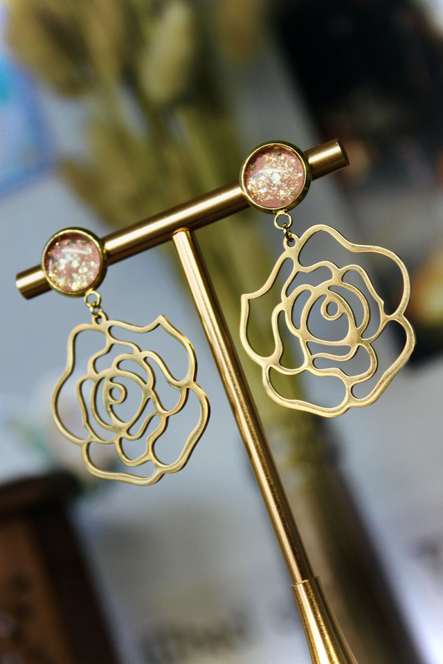 BO Roses dorées - Doux éclat (rose pâle et paillettes dorées)