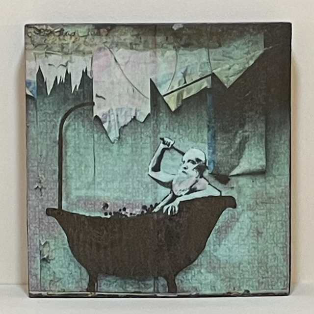 Holzblock Banksy Bathroom - Jane Framer 