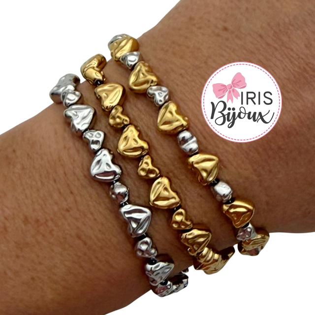 Bracciale Cuoricini pepite 