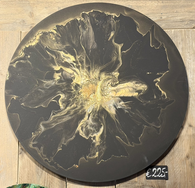 Houten canvas “Black Sun II”