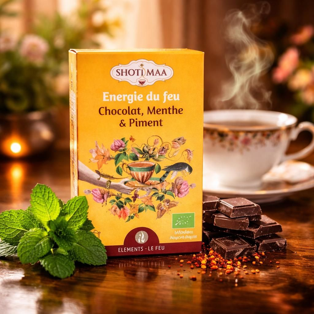 "Énergie du feu" - Tisane bio - Chocolat, Menthe, Piment