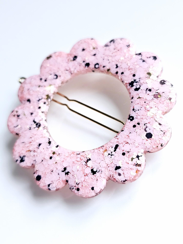 BARRETTE FLEUR rose bonbon