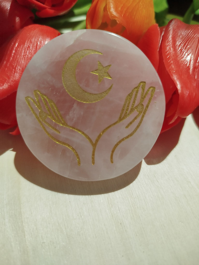 Disque en quartz rose