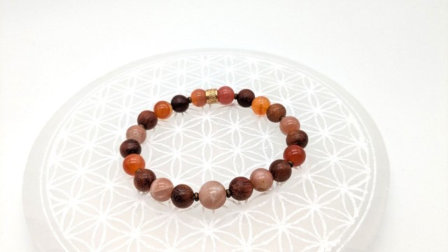 Pierre de Lune, Cornaline et Bois de Santal