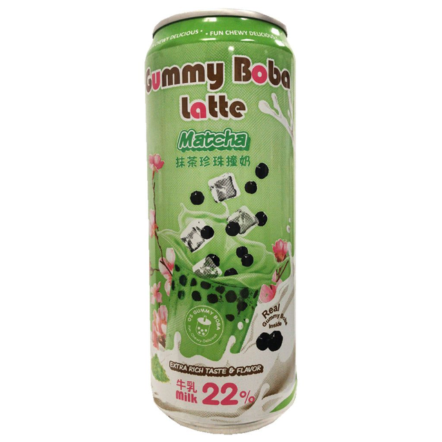 O's Bubble Gummy Boba Latte, Matcha , 470ml