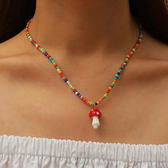 Mushroom toadstool necklace