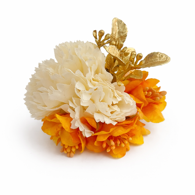 Ramillete beige naranja 