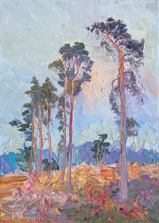 „Flüstern der einsamen Kiefern“ – Öl auf Leinwand, 70 × 50 cm, 2024 | Whispers of the Solitary Pines