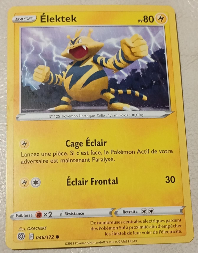 Carte pokémon Élektek 