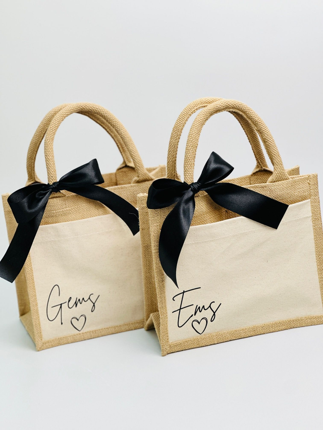 Personalised Jute bag in 3 sizes