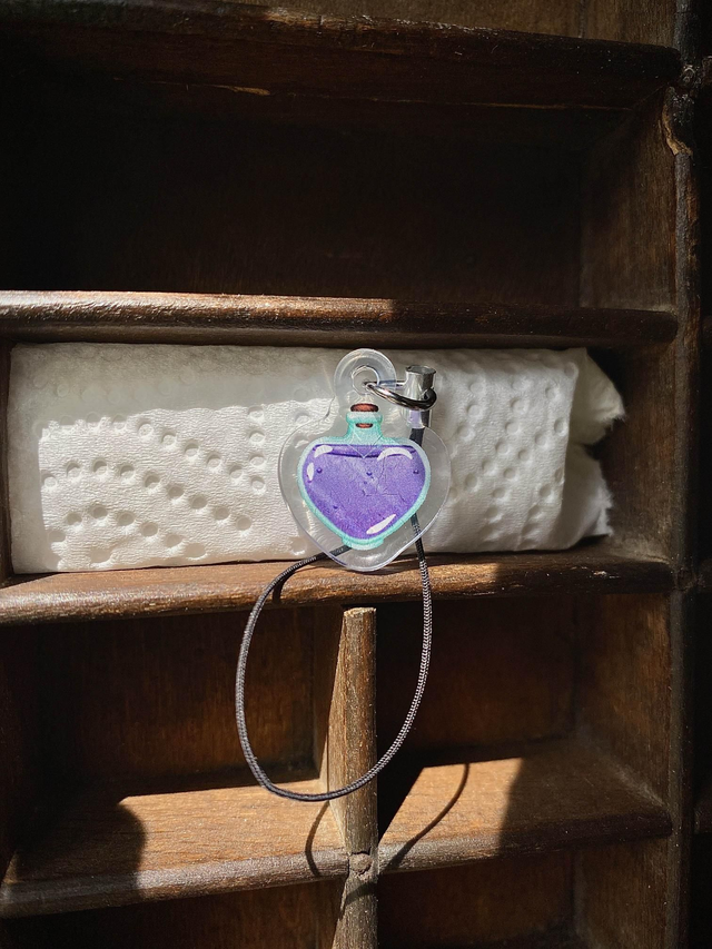 Heart Shaped Potion Bottle Phone Charm