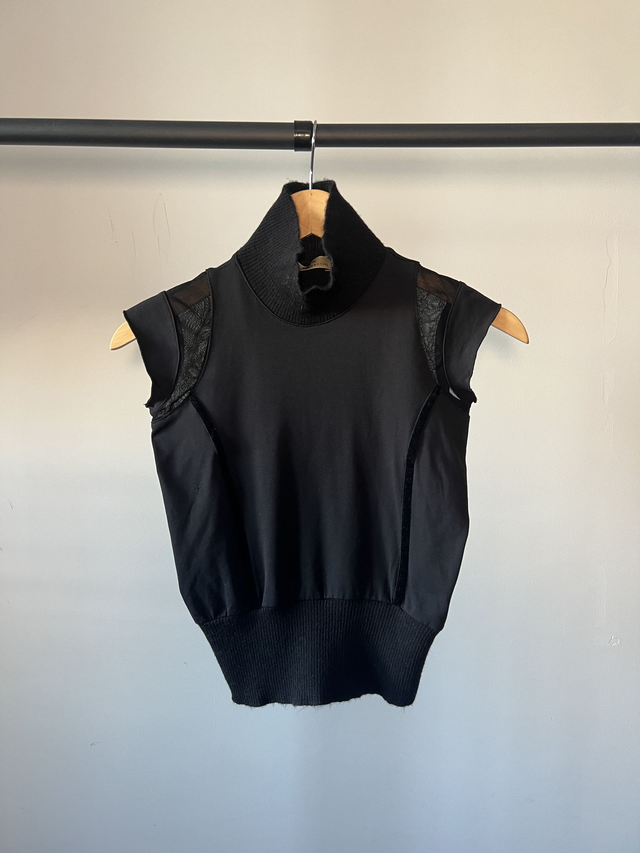Dual-fabrics tank top #0002