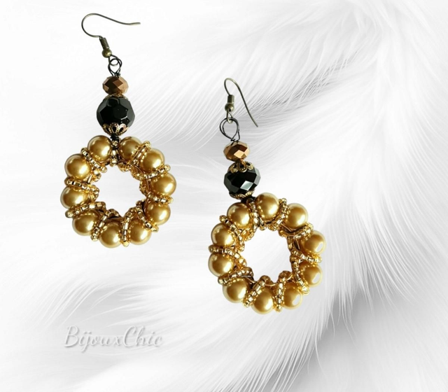  Boucles d’oreilles Lunaire doré 